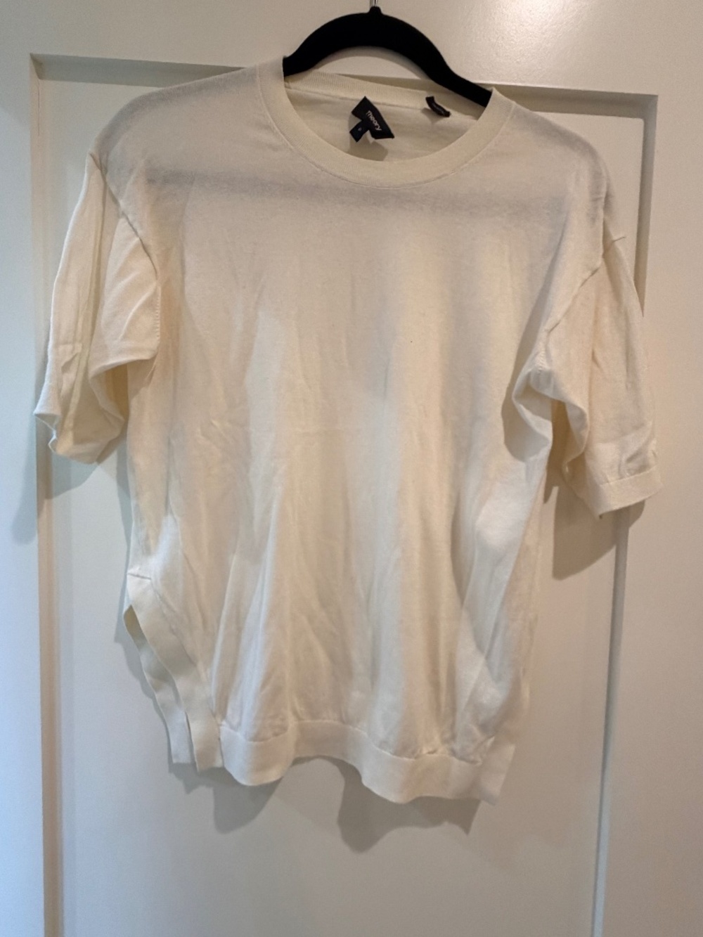 Theory Short Sleeve Knit Top with Side Slits - Size P